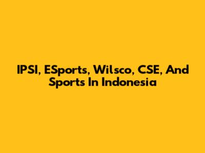IPSI, ESports, Wilsco, CSE, And Sports In Indonesia