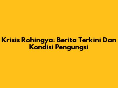 Krisis Rohingya: Berita Terkini Dan Kondisi Pengungsi